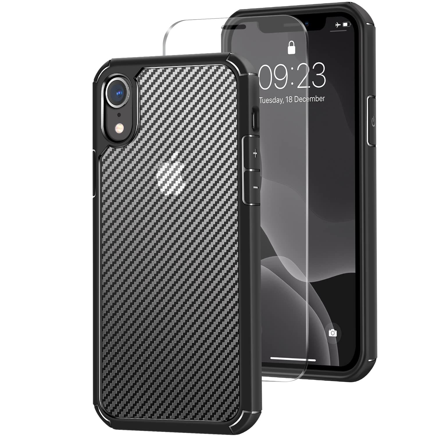 Amizee Compatible with iPhone XR Case [Military Grade Protection] with Screen Protector and Camera Lens Protector Anti-Scratch Protective Cover Slim Phone Case