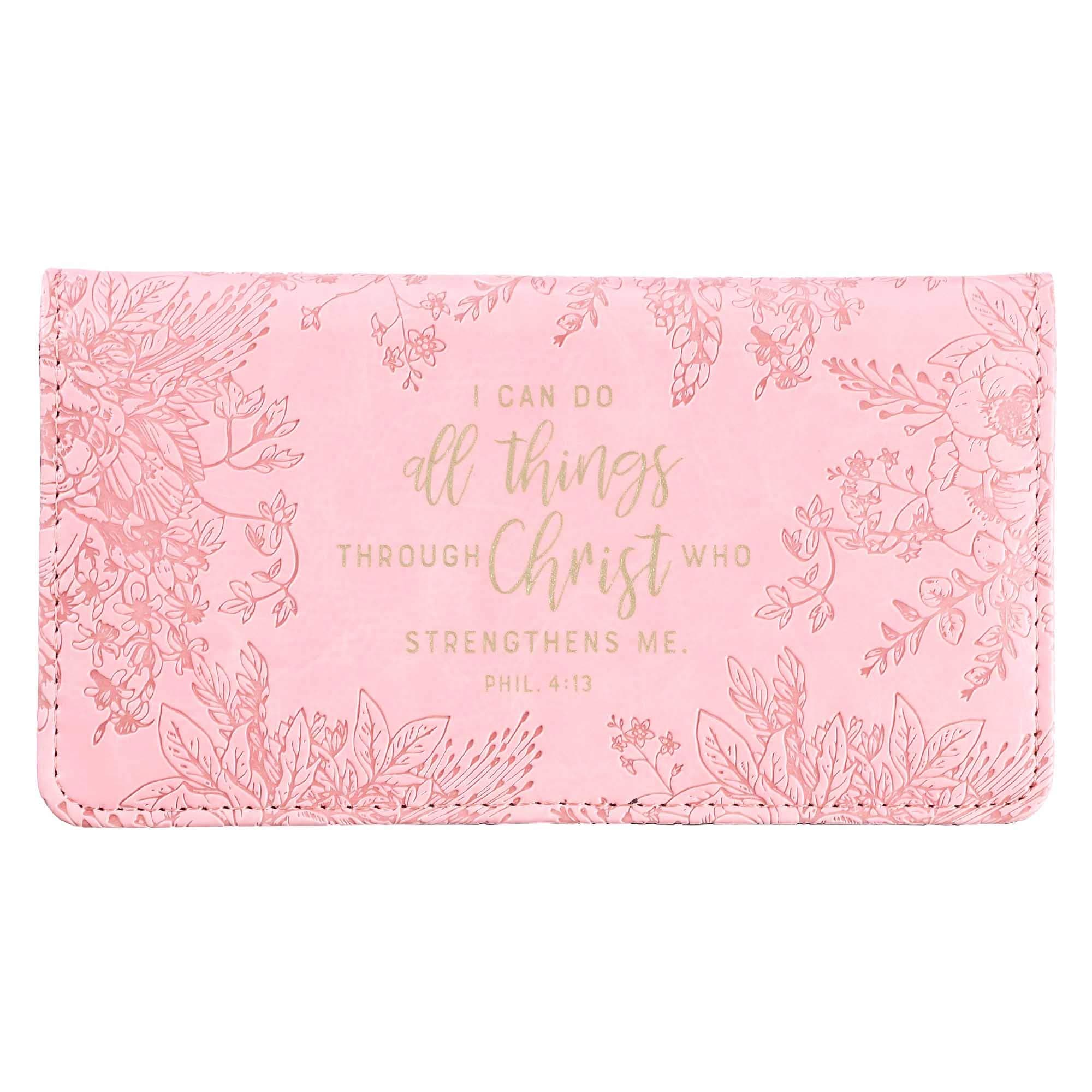 Checkbook Cover Pink All Things Phil. 4:13