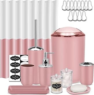24PCS Pink Bathroom Accessories Set