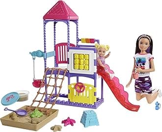Barbie Skipper Babysitters Inc. Climb 'n Explore Playground Dolls & Playset with Babysitting Skipper Doll, Toddler Doll, Play Station, Moldable Sand & Accessories for Kids 3 to 7 Years Old