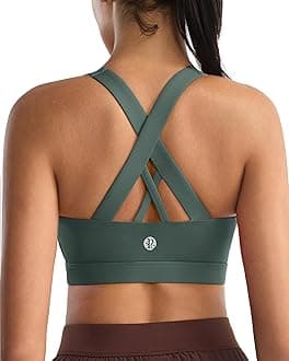 RUNNING GIRL Sports Bras for Women,Padded Strappy Sports Bras Criss-Cross Back Medium Support Sports Bras with Removable Cups