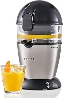 – Fridja Automatic Citrus Juicer (One Button to Operate) No Spills, No Splashes, Easy Clean. Orange and Grapefruit Squeezer for Freshly Pressed Juice, Stainless Steel, 50 W, 400 milliliters, f900
