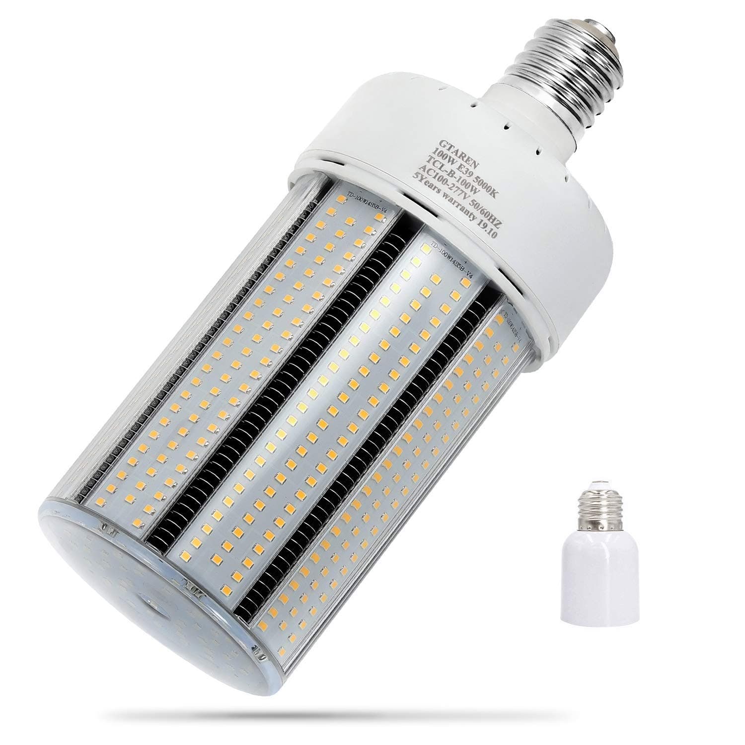 100W LED Corn cob Light Bulb, Large Mogul Base E39 LED Bulbs,5000K Daylight AC110-277V,LED Replacement 400W Metal Halide HID HPS for Steet Area Garage Factory Warehouse Workshop Parking lot High Bay