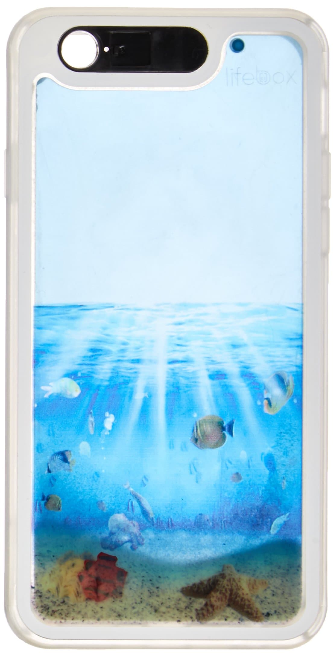 LifeBox Glow Apple iPhone 6/6s Case 4.7" Dual Layer Hybrid Bumper Double Protection with Liquid Infused Glow in The Dark Fluoroscent Sand - Retail Package - Blue - Caribbean