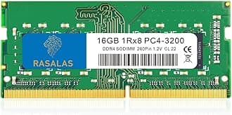 RASALAS 16GB 8GB DDR4 3200MHz (DDR4-3200) PC4-25600 Non-ECC Unbuffered 1.2V CL22 1Rx8 1x16GB PC4-2133P Laptop RAM Memory