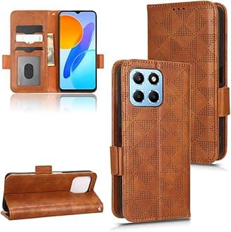 Case for Honor X6 4G VNE-LX1 Leather Flip Stand Case Cover,Case for Honor X8 5G Leather Case,Case for Honor X6S 4G Case Cover Brown