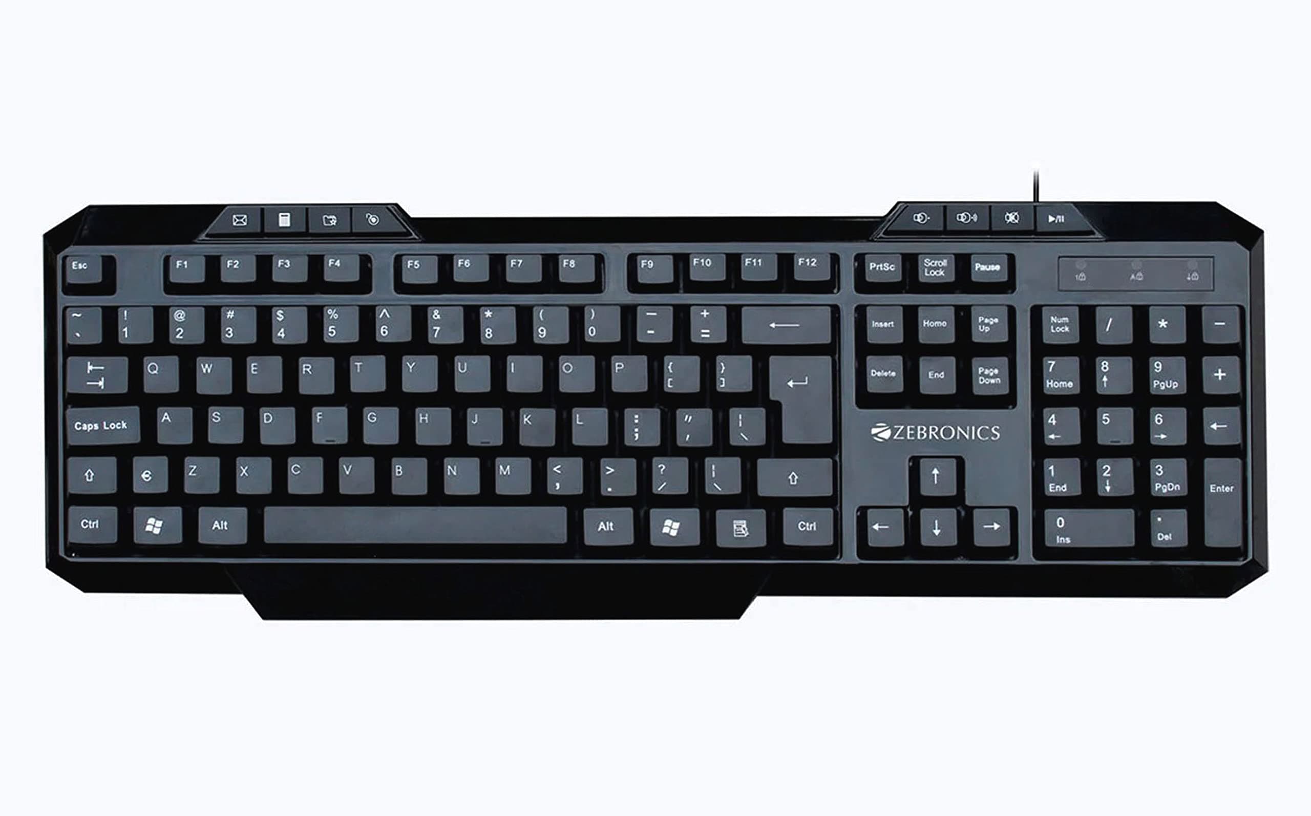 ZEB-KM2000 USB Wired Multimedia Keyboard (USB 2.0, Black Color)