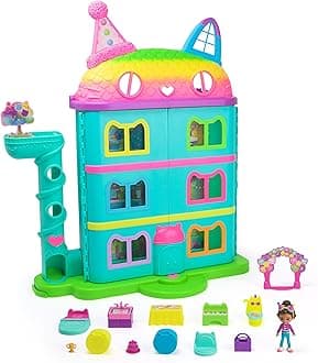 Gabby and the Magic House – Interactive Dollhouse with 1 Figurine + 15 Accessories – Celebration Theme – Cartoon Toy – Children's Toy Age 3 Years and Above