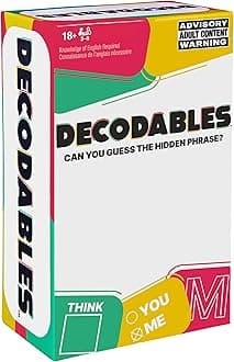 Spin Master Games Decodables – A Hysterical Adult Party Game, Hidden Phrase Card Game for Bachelorette Parties, College, Birthdays, & More, for Ages 18+
