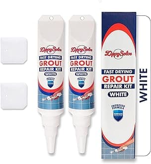 Tile Grout, Repair Kit, 2 Pack Grout Filler, Restore & Renew Tile Joints Line, Fast Drying Grout Paint Squeeze Tube for Bathroom Shower Kitchen Floor, Waterproof (17.6 oz, White)