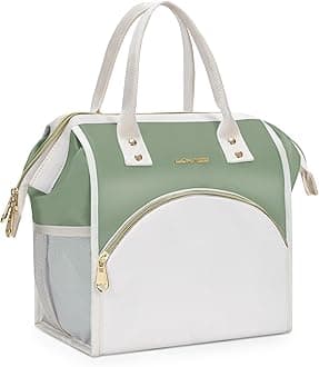 LOKASSLunch Bag Women Insulated Lunch Box, Wide-Open Lunch Tote Bag Leak-proof Cooler Bag for Work Picnic-（Olive Green）