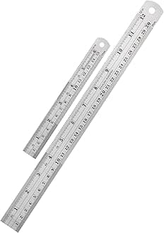 Steel Rulers, 6 inch and 12 inch Metal Rulers, Pack of 2