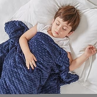 Degrees of Comfort Weighted Blanket for Kids - 6 LB Kids Weighted Throw with Cover - Cozyheat Minky Plush Cover Included - Washable Blankets with Micro Glass Beads Technology - 36x48, 6 Lbs, Navy
