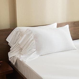 Queen's House White Pillowcases Queen Size Set of 2-Style G