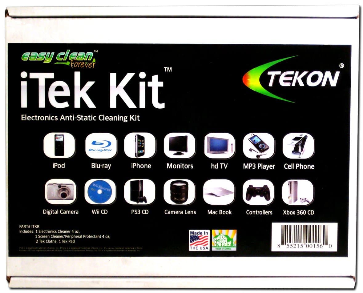 iTek Electronics Anti-Static Cleaner and Protector Kit - Contains all the proper components that will allow you to clean, protect and maintain your electronic equipment and peripherals.