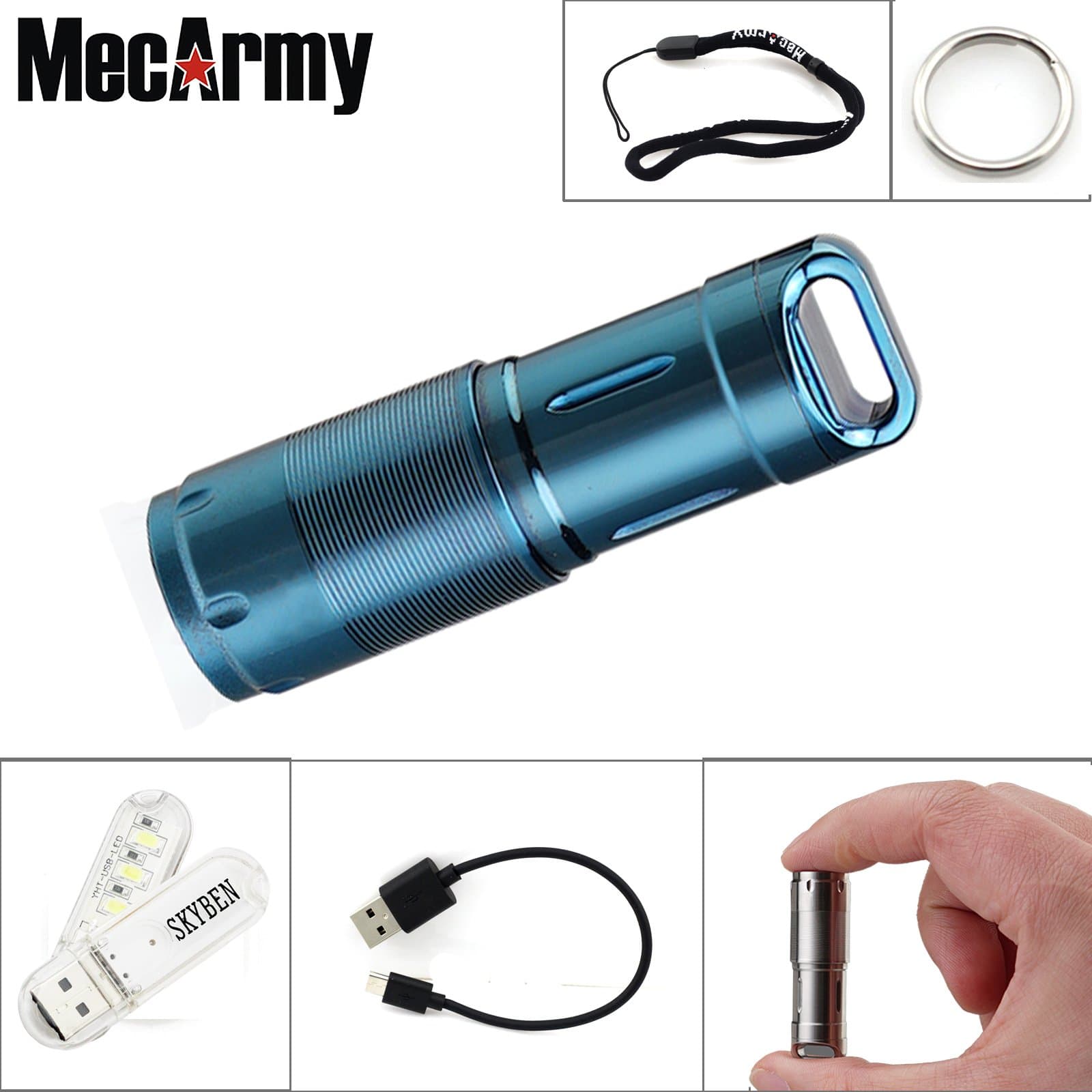 MecArmy X2S Protable Mini LED Torch USB Charging Handheld Rechargeable Car Keychain Outdoor Camping Waterproof Torch Lamp EDC Flashlight