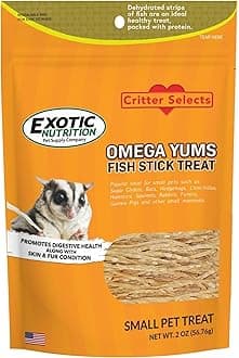 Omega YUMS Fish Stick Treat for Sugar Gliders | All Natural & Made with Real Fish 2 oz
