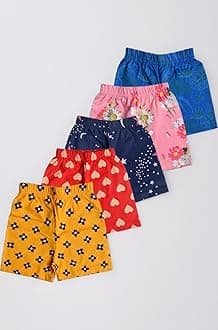 Girls Cotton Printed Shorts(Pack of 5)