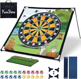 Golf Game Pong Putting Game Set - 20 Balls, Portable Indoor/Outdoor Cornhole Golf Mat, Putter & Carrying Bag - Perfect for Backyard, Parties, Family Fun