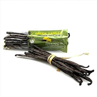 GREEN VANILLA 10 Madagascar Beans-Whole Pods Grade A for Extract And Homemade Baking 4''-6''(Pack of 1)
