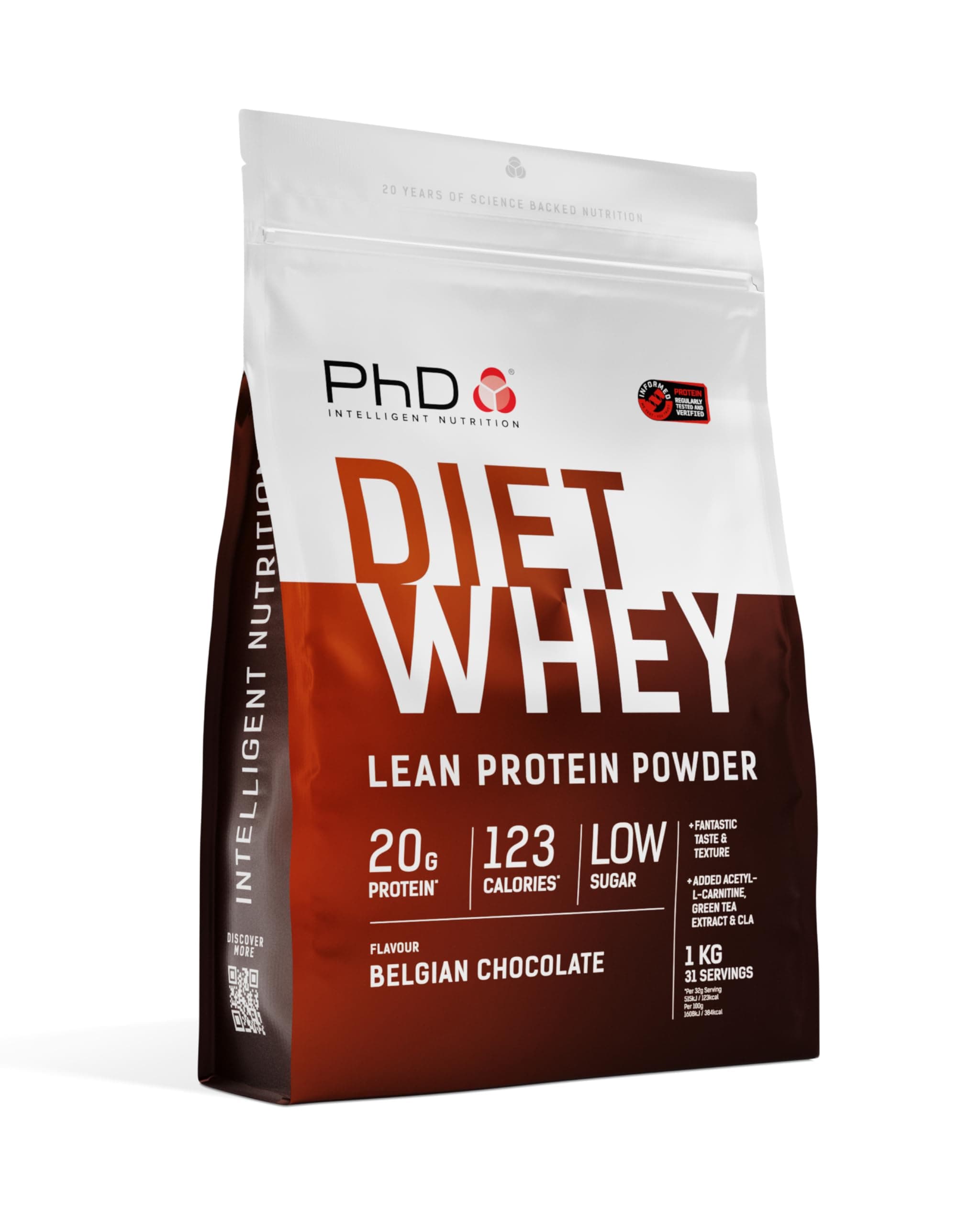 PhD Diet Whey 1kg Belgian Chocolate