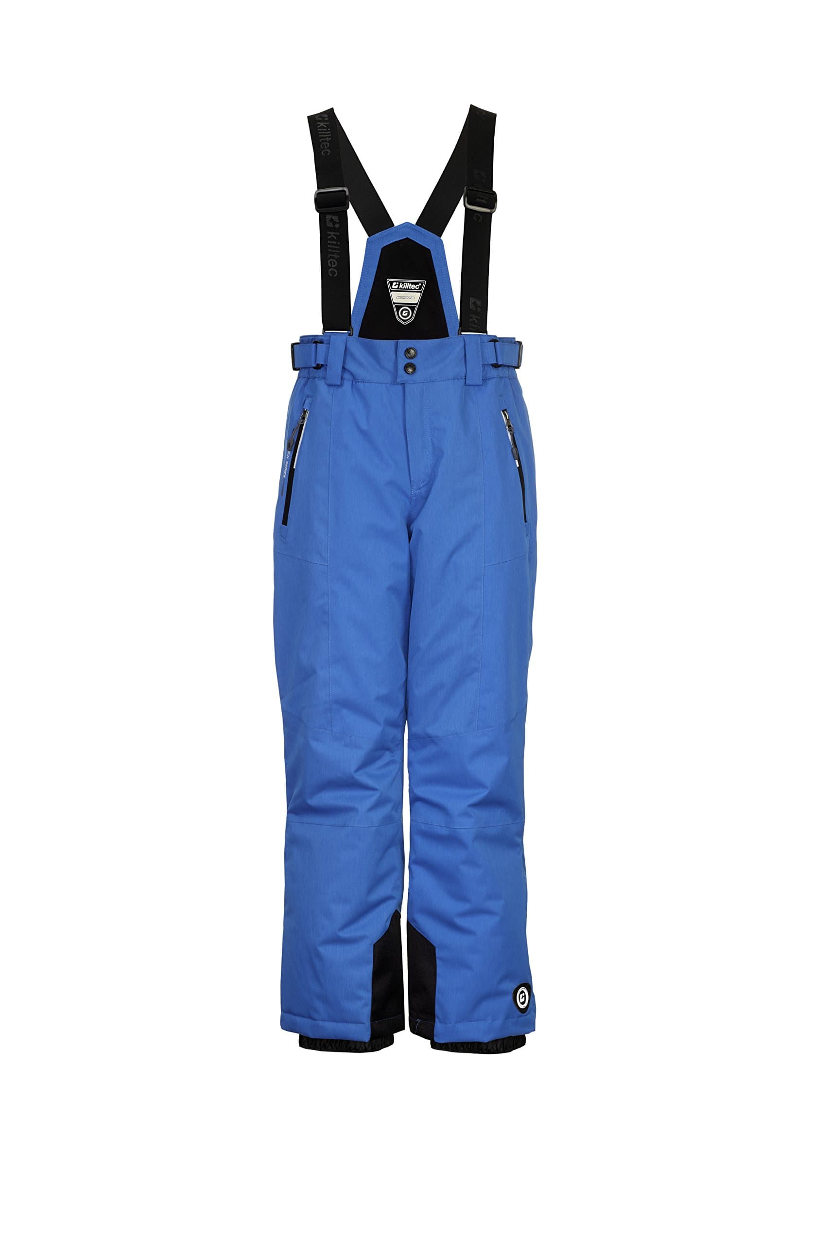 killtec Boy's Devlin Melange Jr Ski/functional Pants With Zip-off Bib, Snow Catcher and Edge Protection