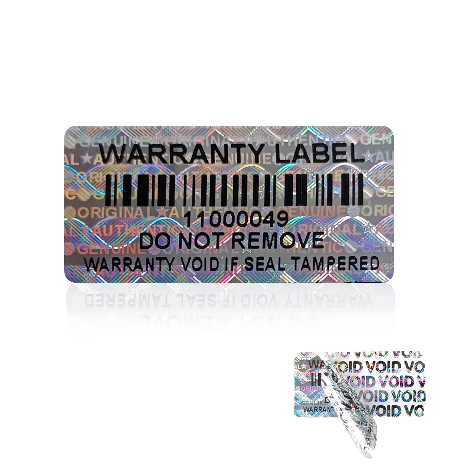 380pcs Tamper Proof Stickers with bar Code Hologram Security Labels Genuine Warranty Seal with Unique Serial Number(1.2 X 0.6 Inch,GQYH)