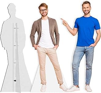 Life Size Cardboard Cutout - 1-6 ft - Personalized High Resolution Stand Up | Upload Photo - Perfect Decor for Halloween, Wedding, Graduation, Birthday