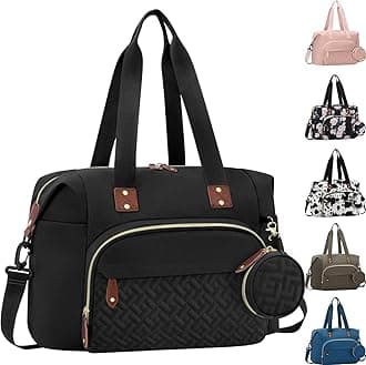 Diaper Bag Tote with Pacifier Case, Baby Bag for Women with Shoulder Straps, Travel Diaper Tote for for Mom and Dad Medium Size, Black