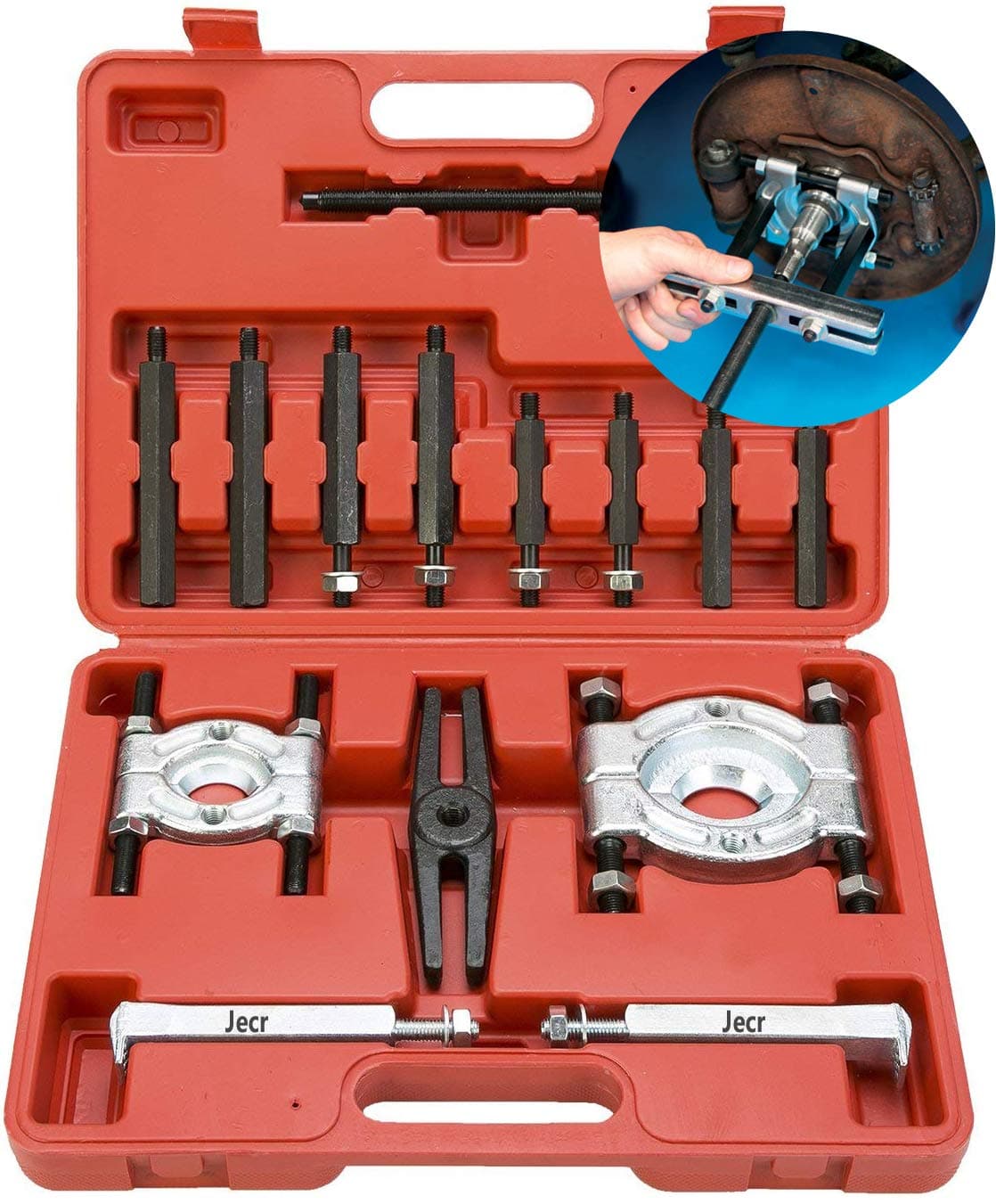 Bearing Separator and Puller Set – Splitter and Removal Kit – Hydraulic Service Tool to Remove Bearings - 2" and 3" Splitters Bearings - 14 Pieces Universal Gear Pullers
