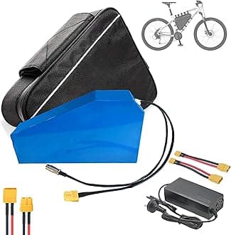 60V 72V E-Bike Battery 20Ah - 40Ah Electric Bike Frame Triangle Bag Large Capacity Triangle Lithium Battery Pack with Charger, for 0-3000W Mountain Bike/E-Bike/Motorcycle Motors Kit,72v,25AH