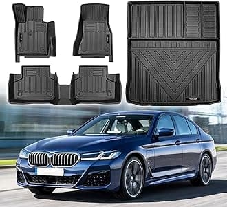 Custom for 2017-2023 BMW 5 Series G30 Floor Mats Cargo Liner Set Accessories TPE All Weather 530i,540i,530e,M550i,xDrive,M5 Accessories (for BMW 5 Series)