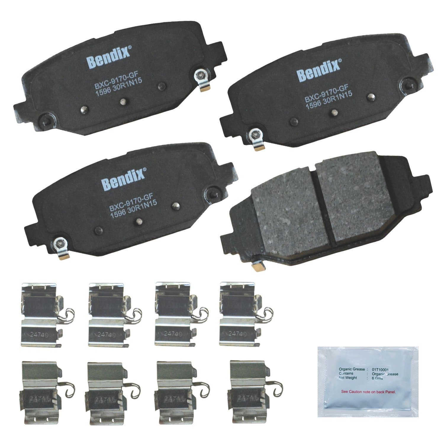 Bendix Priority1 CFC1596 Ceramic Rear Brake Pads for Select Models Chrysler Grand Caravan, Town & Country, Dodge Journey, Ram C/V, Volkswagen Routan