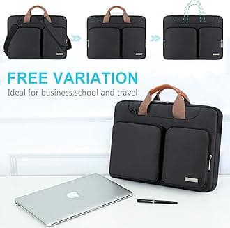[Lacdo] 15.6インチ 360°保護 耐衝撃ノートパソコン ケース 対応 15.6インチ Acer Aspire, Predator, Inspiron, ASUS ZenBook 15 VivoBook, HP Pavilion, Lenovo IdeaPad 330, ThinkPad E590, Chromebook ノートPC ケース 撥水 持ち歩き、ブラック