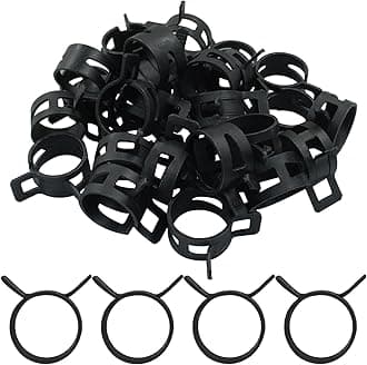 30Pcs Spring Band Type Clips 16mm(5/8 Inch) Air Hose Tube Water Pipe Fuel Hose Line Vacuum Hose Clamp, Fit 16.2-17.9mm OD (Black)