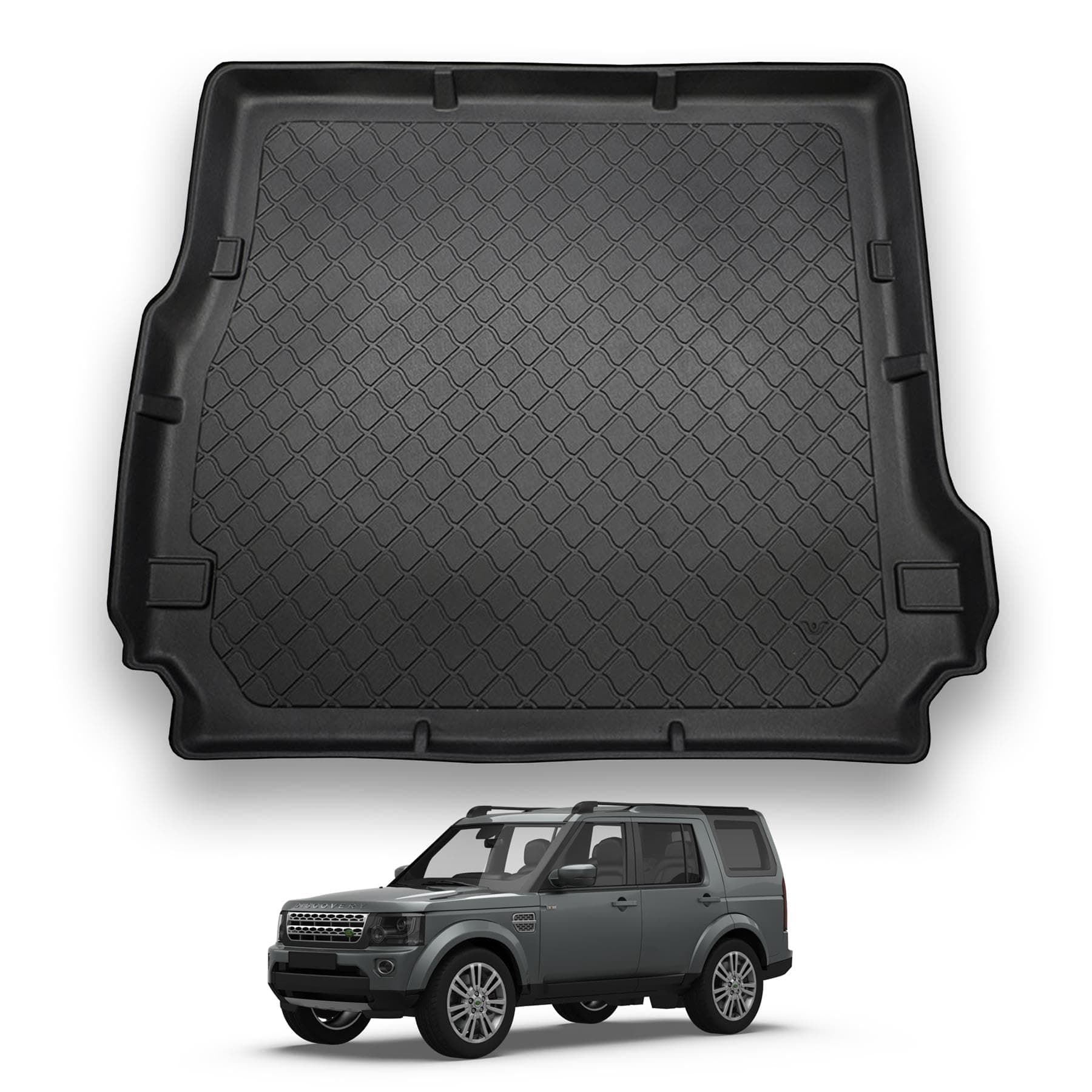 NOMAD Land Rover Discovery 3/4 (2004-2017) Boot Liner [Fits 7 Seats Model with 3rd Row Folded] Premium Tailored Protector Thermoplastic Waterproof Pet Friendly Edges Compatible Custom Fit Accessory