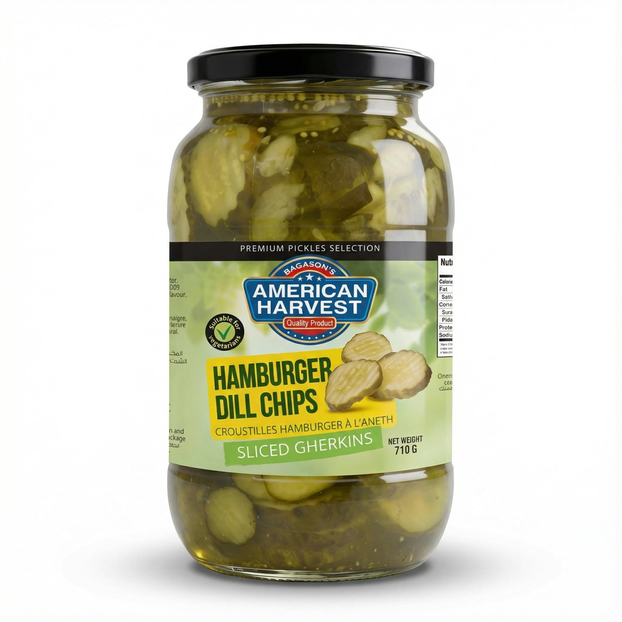 American Harvest Hamburger Dill Chips | Sliced Gherkins | 710 g