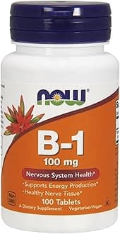 NOW Vitamin B-1 (thiamine) 100mg, 100 Tablets (Pack of 4)