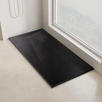 Shower Trays, 1700 x 800mm SMC Slip-Resistance Shower Tray with Shower Waste. Stylish Walk in Base for Shower Enclosure, Black