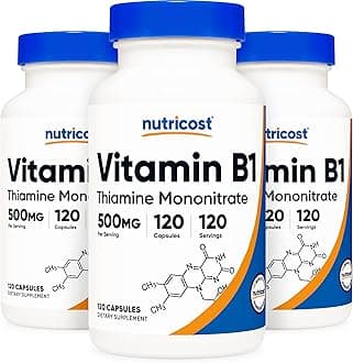 NutricostVitamin B1 (Thiamin) 500mg, 120 Capsules (3 Bottles)