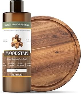 Wood Stain - Stain for Wood - Natural Stain for Furniture - Water Based | Fast Drying, Low Odor - Outdoor & Indoor Paint for Paneling, Cabinets and More - 6.7oz (Teak)