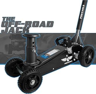 Pro Eagle 2 Ton Big Wheel Off Road Jack, The Beast, Off Road Racing High Clearance Car Jack (2 Ton, Black, Big Wheel)