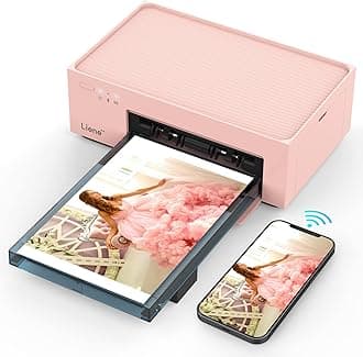 Liene 4x6'' Photo Printer, Wi-Fi, 20 Sheets, Full-Color for iPhone, Android, Smartphone, Computer, Dye Sublimation, Portable for Home Use, Pink