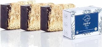 SABUN CO. [3 Pack] Pine Tar with Loofah Soap Bar - Natural Exfoliating Bar Nourishing, Hydrating, Moisturizing Handmade Soap For Face and Body [4.4 oz - 125 gr x 3]