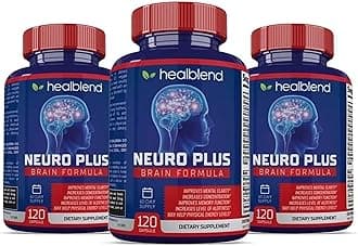 Neuro Plus Brain & Focus Formula - Brain Booster Supplement, Supports Mental Clarity & Focus - Enhances Concentration & Mental Energy – 120 Capsules (3 Pack)