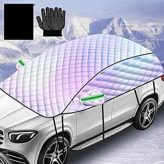 Half Car Cover Sun Shade for Windshield, 157 Inch Car Accessories for SUV and Sedan, Necessities Blocks Sun and Snow, Protects Interior from Heat Buildup, Ideal for Summer and Winter Use
