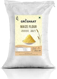 Groshaat Makka Atta (Maize/Corn Flour)- 10Kg Pack Rich in VitaminB12, Energy enhancer, Rich in solublefiber, Aids In digestion
