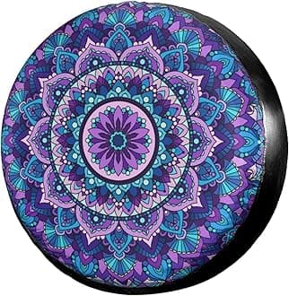 Foruidea Bohemian Style Mandala Print Spare Tire Cover Dust-Proof Wheel Tire Cover Fit Trailer, RV, SUV and Many Vehicle 14 Inch
