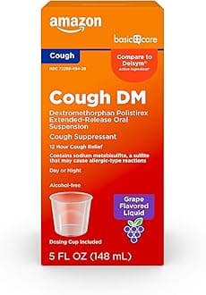 12 Hour Cough DM Syrup, Extended-Release Dextromethorphan, Grape Flavor Cough Medicine, 5 fl oz (1-Pack)