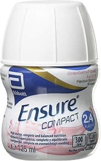 Ensure Compact, Nutritional Supplement Drink, Strawberry Flavour, Contains Protein, Vitamins and Minerals, 125 ml (Pack of 4)